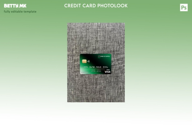 Модерен стил на предниот шаблон за фотографски изглед на банкарска виза картичка